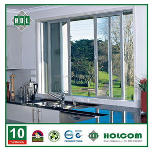 HOLCOM VIETNAM Rotura térmica de ventana corredera de aluminio de color gris con doble vidrio aislado para aplicaciones exteriores de hoteles - Product Image 5