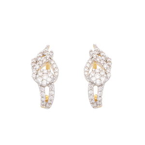 Par de Pendientes de Diamantes Redondos de Corte Brillante en Oro Puro Hechos a Mano en India para Mujer, Joyería para Boda y Compromiso - Product Image 1