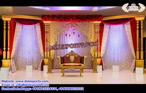Toile de fond de paon brodé lourd, toile de fond de paons dansants brodés à la main de mariage, décors de scène de mariage - Product Image 5