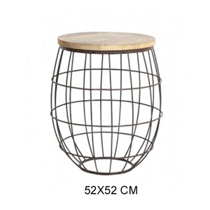 โต๊ะกาแฟโลหะพร้อมโต๊ะไม้ด้านบนทันสมัยโต๊ะท้ายที่ขายดีที่สุด - Product Image 5