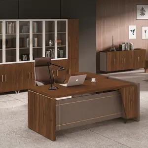 High standard walnut long cheap elegant principle executive manager director MFC desk office furniture