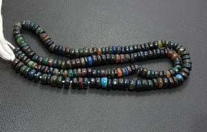 Cuentas de piedras preciosas sueltas de ópalo negro etíope forma redonda suave calidad increíble Natural para la fabricación de joyas - Product Image 2