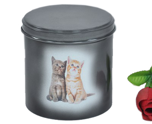 Urna para Cremación de Mascotas, Urna Redonda con Huella de Gato, Urna para Mascotas Económica, Urna para Mascotas con Acabado Computarizado - Product Image 2