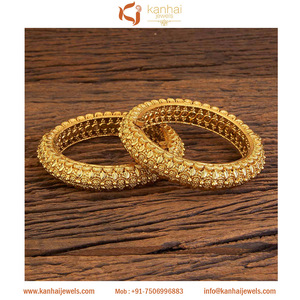 Plain Gold <b>Bangles</b> in Artificial Jewelry 18153 Gold - Product Image 3