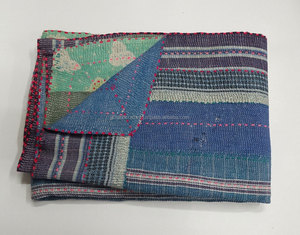 ขายส่งอินเดียวิจิตรตะเข็บวินเทจที่ทำด้วยมือ Kantha ผ้าห่ม - Product Image 1