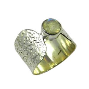 Anillo de Plata de Ley 925 con piedra lunar arcoíris Eternity Vermeil al por mayor, joyería elegante hecha a mano para regalos de boda y fiesta - Product Image 1