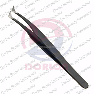 Pince à cils Plasma noire mate professionnelle Logo personnalisé meilleure isolation Volume incurvé Extension de cils T - Product Image 2