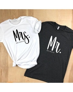 T-Shirt de couple en tissu jersey formel avec motif Service OEM disponible - Product Image 2