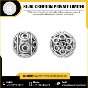 ขายตรงของ925เงินสเตอร์ลิงลูกปัดกลมหลวมเครื่องประดับทันสมัยสำหรับสร้อยคอต่างหูทำจากโลหะ - Product Image 5