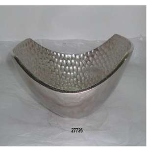 Hammered <b>Silver</b> Metal Salad Fruit Serving <b>Bowl</b> for Kitchen Counter - Product Image 3