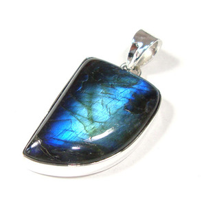 Blue Fire Labradorite 925 Sterling <b>Silver</b> Pendant <b>Locket</b> Amulet Medallion Pendle Choker <b>Necklace</b> Artisan Inspired Jewelry - Product Image 2