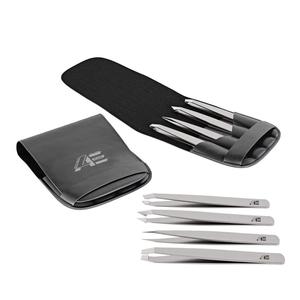 Juego de Pinzas para Cejas y Pestañas de Acero Inoxidable de 4 Piezas con Punta Inclinada, Alta Calidad ODM/OEM, Herramienta de Belleza de Venta Caliente 2026 - Product Image 5