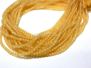 Perles de pierres précieuses Avanturine jaunes à facettes naturelles 3MM Rondelle perles de pierre en vrac pour bracelets 13 pouces - Product Image 3