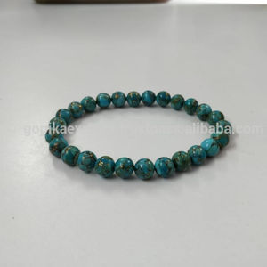 Pulsera con cuentas de turquesa azul Joyería de estilo de moda - Product Image 1