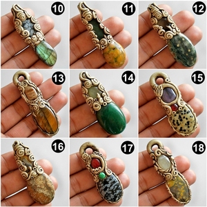 Pendentif en argile polymère naturelle, 1 pièce, pierre précieuse, collier sous forme de labradorite - Product Image 3