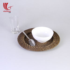 Meilleure vente Napperon rond en rotin brun écologique napperon en rotin tissé naturel - Product Image 4