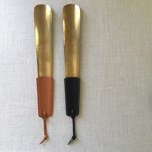 Luxury Leather <b>Handle</b> Custom Metal Pocket Stainless Steel Shoe Horn Black <b>knife</b> - Product Image 5