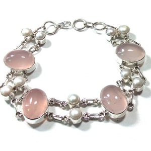 925 Sterling Silver Rose Quartz <b>Gemstone</b> <b>Bracelet</b> Women Jewelry - Product Image 4