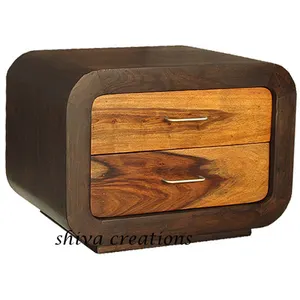 Muebles de dormitorio Cubo de madera Mesita de noche Uso en el hogar Mesita de noche - Product Image 1