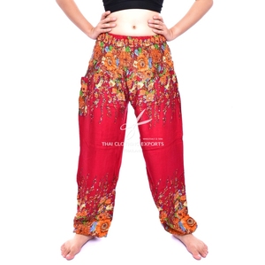 กางเกงฮาเร็มพิมพ์ลายดอกไม้,กางเกงฮาเร็มไทย,กางเกงเรยอน - Product Image 4