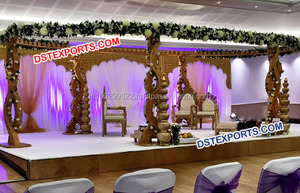 Mandaps en bois de différents modèles, sculptés à la main pour les mariages, mandaps traditionnels indiens pour les mariages, installation en Suisse - Product Image 3