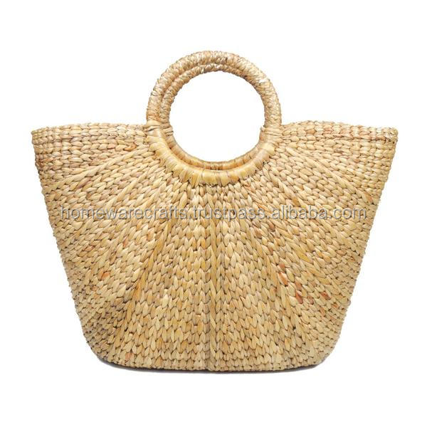 Stro Boodschappentassen Zomer Voor Vrouwen Reizen Strand Tote Water Hyacint Handtassen Eco Vriendelijke Hand Geweven Zeegras Handgemaakte Vietnam