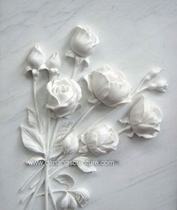 งานแกะสลักหินตกแต่งสวนกลางแจ้ง รุ่น DSF-PD06 ลายดอกกุหลาบ คุณภาพพรีเมียม - Product Image 1