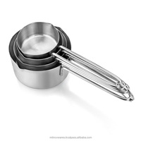 Cuillères et tasses à mesurer modernes en acier inoxydable certifiées MIINOX, écologiques, petite taille, capacité 10 ml, plaqué argent, pour usage commercial
