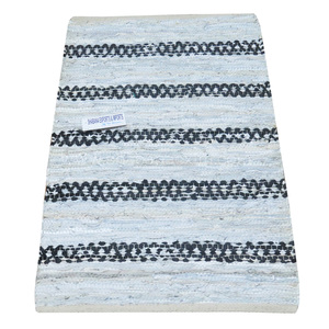 Tapis en cuir de vache véritable, moquette plate tissée - Product Image 6