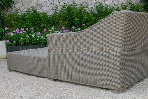 Sofá de jardín con marco de aluminio para hoteles, cama de día doble de mimbre de diseño moderno, muebles de exterior, superventas - Product Image 4