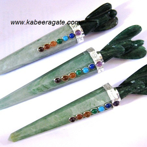Varitas curativas de piedras preciosas, venta al por mayor, verde, Aventurina, Ángel curativo - Product Image 1