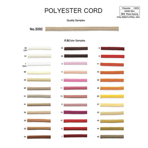 เชือกถักคุณภาพสูง 100% โพลีเอสเตอร์ เป็นมิตรกับสิ่งแวดล้อม ได้รับการรับรองมาตรฐาน Oeko-Tex ความเหนียวสูง สำหรับเสื้อผ้า รองเท้า และเครื่องประดับ รวดเร็ว - Product Image 2