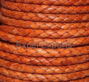 Vente en gros de cordons tressés en cuir de qualité supérieure de forme ovale 10x6mm pour sacs et ceintures Excel exporte des produits en cuir - Product Image 2