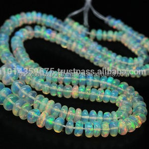 Perles en opale éthiopienne, rondes, blanches et lisses, de très bonne qualité, vente en gros, - Product Image 1