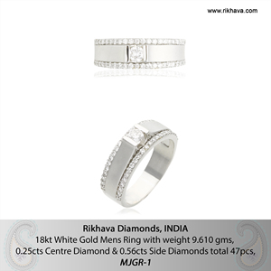 แหวนหมั้นเพชรทองคำขาวผู้ชาย - Product Image 6