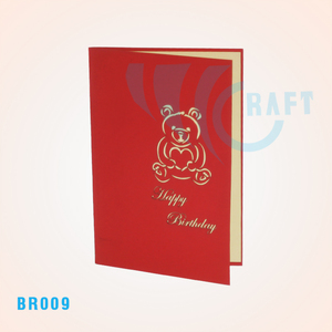 Tarjeta emergente de felicitación de oso B'Day 3D hecha a mano, recuerdo de Vietnam de tendencia superior personalizado hecho de papel por Viet-craft - Product Image 5
