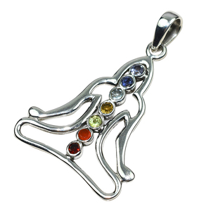 Colgantes de plata de ley 925 con forma de Chakra Natural, joyería hecha a mano, al por mayor - Product Image 1