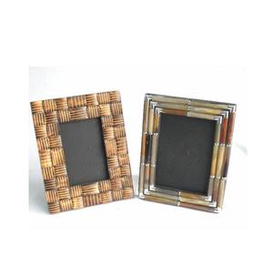 กรอบรูปไม้ไผ่ลายโมเสคและลายไม้ไผ่แบบอินเลย์สีบลอนด์ มีจำหน่ายทุกขนาดสำหรับตกแต่งบ้าน - Product Image 5