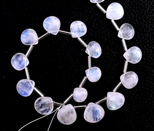 ลูกปัดพลอยสีรุ้งประดับพลอยเม็ดเล็กสีฟ้าตัดเรียบ1เส้น - Product Image 4