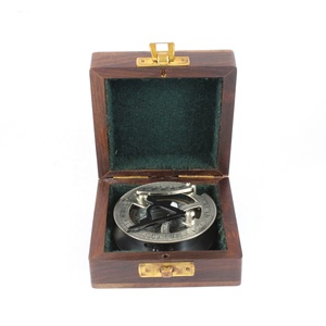 Reloj de Sol de plata hecho a mano, brújula en caja de madera de Metal pulido con vidrio direccional, novedad náutica, regalo de aniversario de cumpleaños - Product Image 6