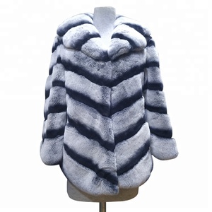 Labios nuevo conejo Rex Chinchilla chaqueta para mujeres teñido ropa de piel - Product Image 4