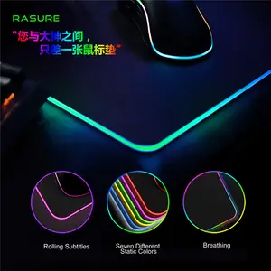 RGB Bianco Mousepad, Gomma Morbida Retroilluminato A LED Gaming Mouse Pad per Gamer