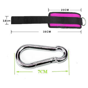 Correas de tobillo ajustables de cuero y neopreno para máquinas de cable en gimnasio, ejercicio, deportes de levantamiento de pesas - Product Image 5