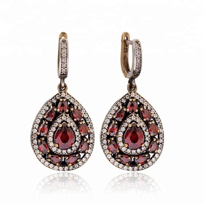 Auténticos Pendientes Oxidados Turcos, Plata de Ley 925 Hecha a Mano al por Mayor para Mujer - Product Image 1
