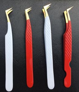 Wholesale Price White Gold Lash Extension <b>Tweezers</b> Professional Beauty Diamond Grip Russian Volume Eyelash <b>Tweezer</b> Sustainable - Product Image 1