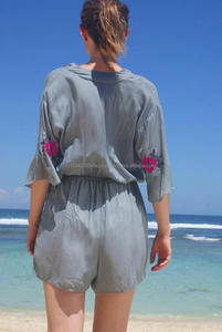 ชุดชายหาดผ้าเรยอนสำหรับผู้หญิงชาวออสเตรเลีย,ชุดเพลย์สูทชุดเดรสติดกันชุดเดรสปักลายสไตล์โบโฮชุดเอี๊ยมสไตล์ไทยวินเทจจั๊มสูทสำหรับใส่วันหยุด - Product Image 2