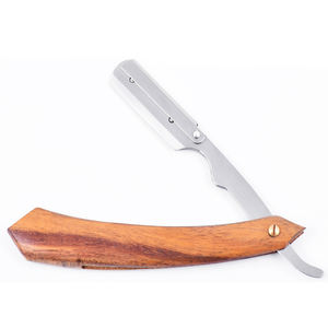 Rasoir jetable manche en bois pour barbier rasoir droit lame de sécurité en acier inoxydable rasoir à bord droit pour hommes et femmes vente en gros - Product Image 2