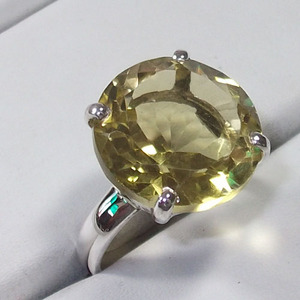 Anillos de cuarzo Natural, joyería de plata de ley 925 con limón - Product Image 1