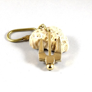 Latón antiguo europeo náutico pequeño Mini marino Stockless azul marino plegable ancla llavero con lazo de latón - Product Image 4