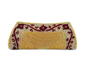 Bolso de mano tradicional indio con cuentas doradas Bolso de mano de material de cristal - Product Image 2